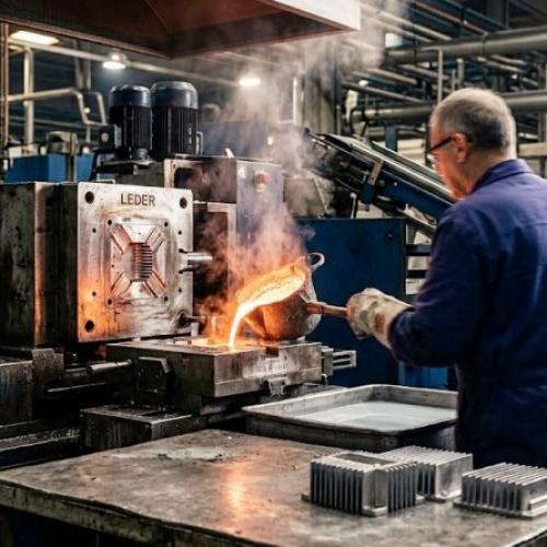 How does precise molten aluminum temperature control in die-casting affect LED street light reliability?
